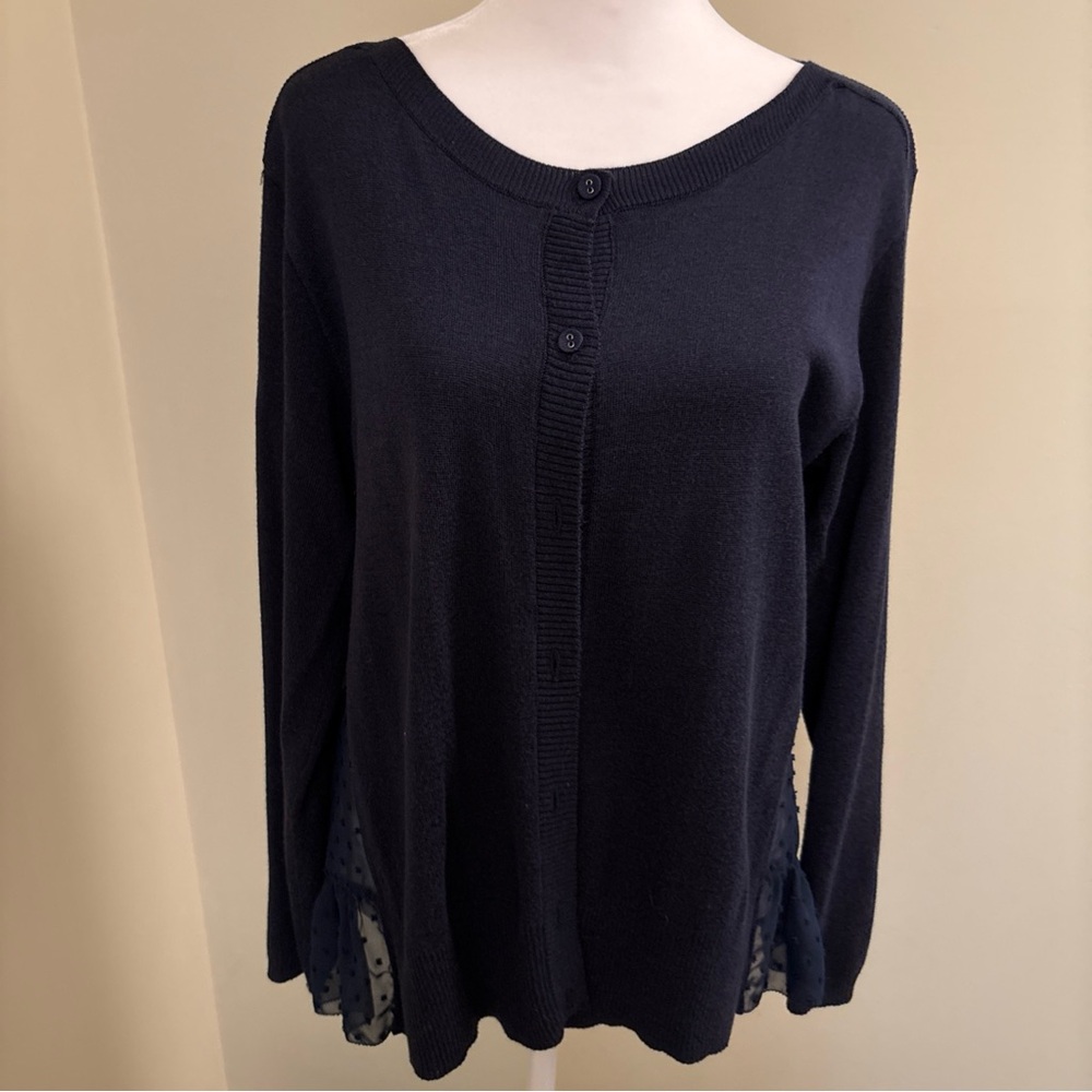 NIC+ZOE Blue Relaxed Long Sleeve lightweight sweater
